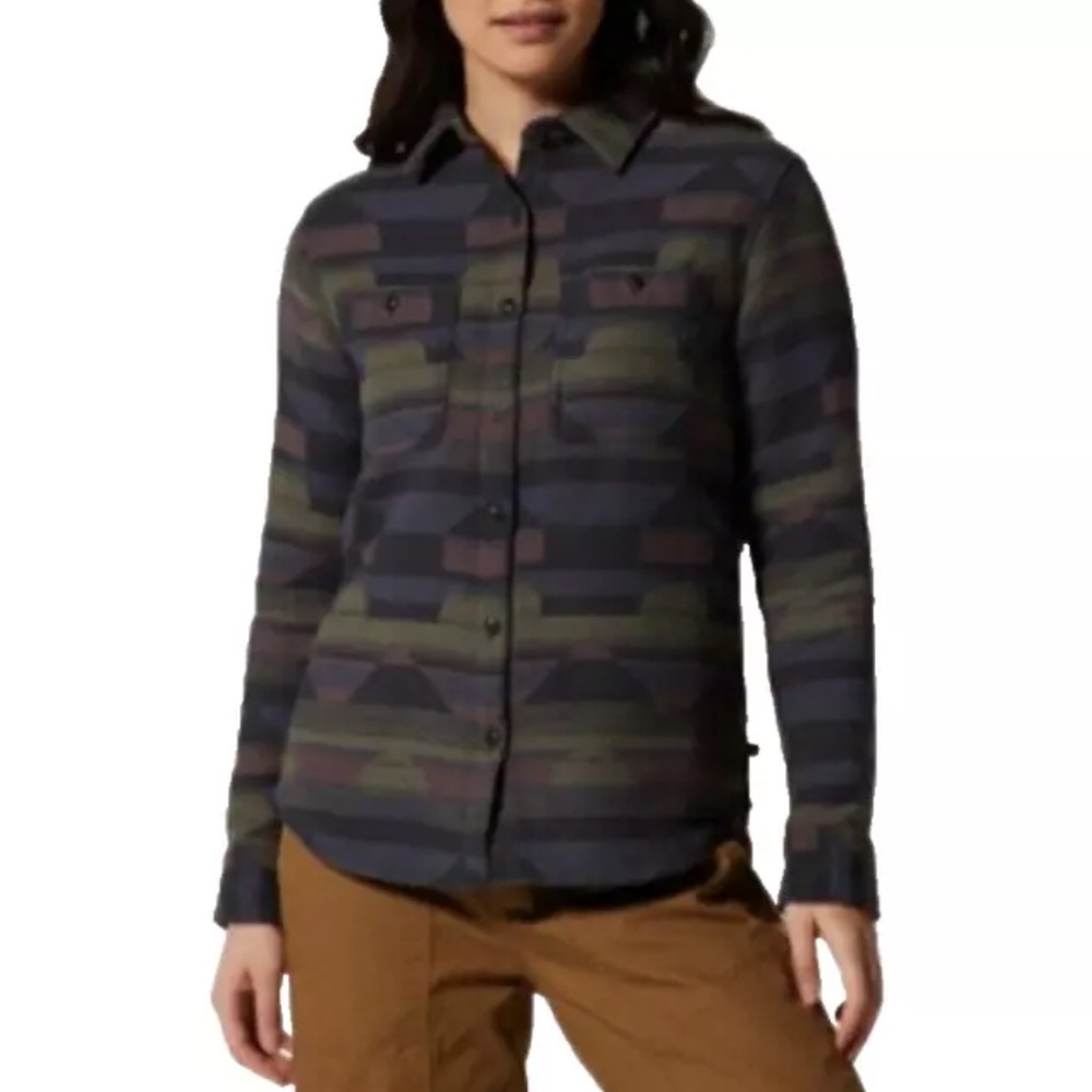 Mountain Hardwear Granite Peak Flannel Shaket Shirt XL Hiking Trail Outdoors